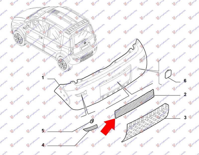 REAR BUMPER GRILLE INNER (4X4CLIMB.) (O)
