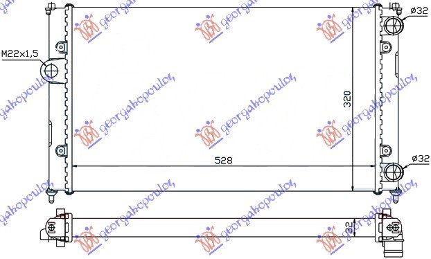 HLADNJAK MOTORA 1.6/1.8 8V (-AC) (52x32) (NRF)