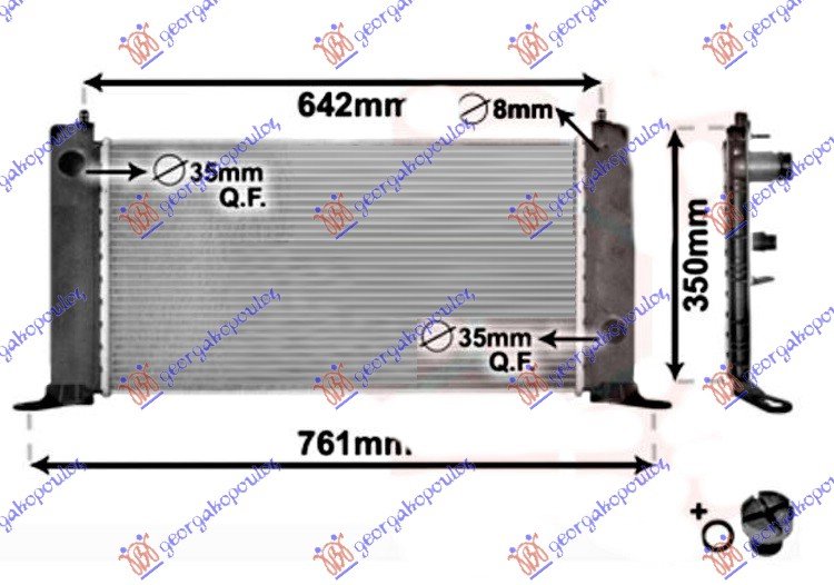 HLADNJAK MOTORA 1.2i 16V (+/-AC) (58x31) (NRF)