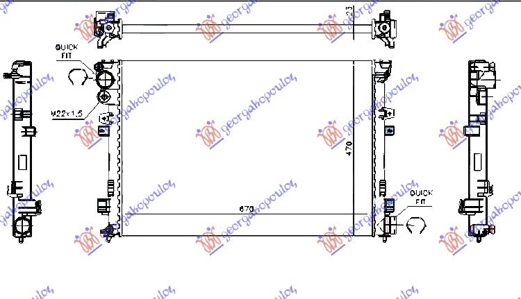 RADIATOR 1,9-2,0-2,1 D-TD (67x44,6)W/VAL