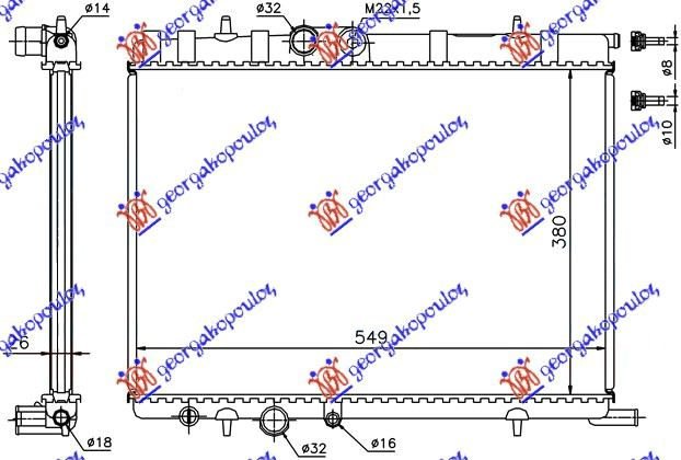 RADIATOR 1.4-1.6-2.0 +/-A/C(38x56x2.7  -