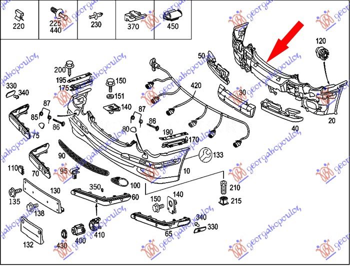 FRONT BUMPER PLASTIC REINFORCEMENT