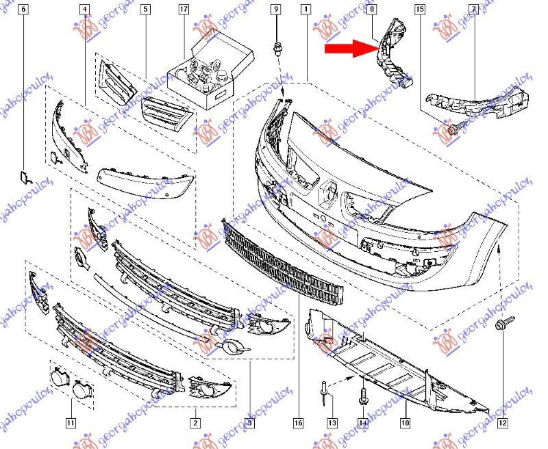 H/LAMP BRACKET PANEL (BUMPER STAY) 06-