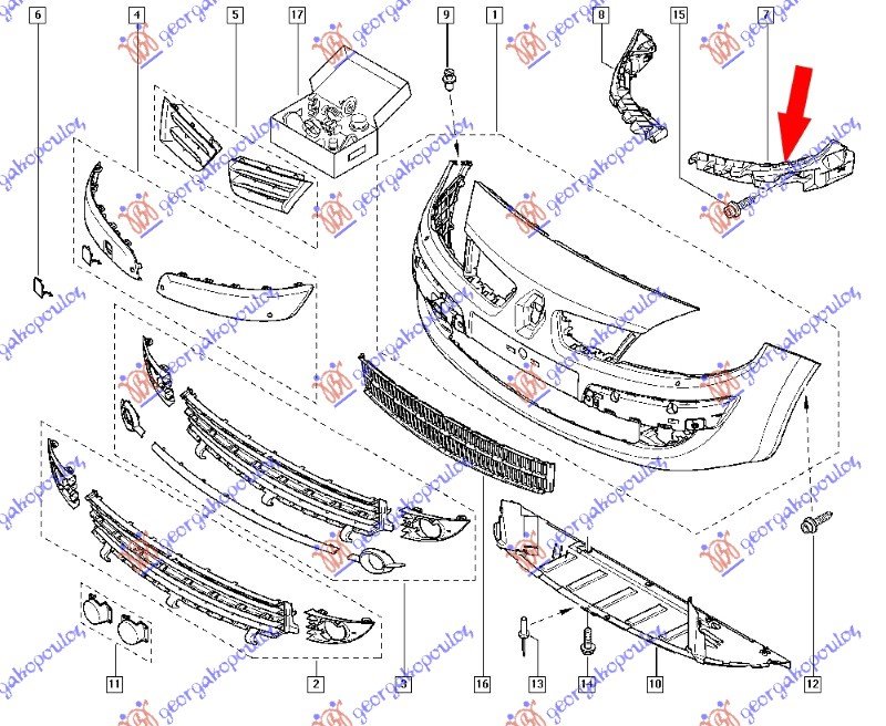 H/LAMP BRACKET PANEL (BUMPER STAY) 06-