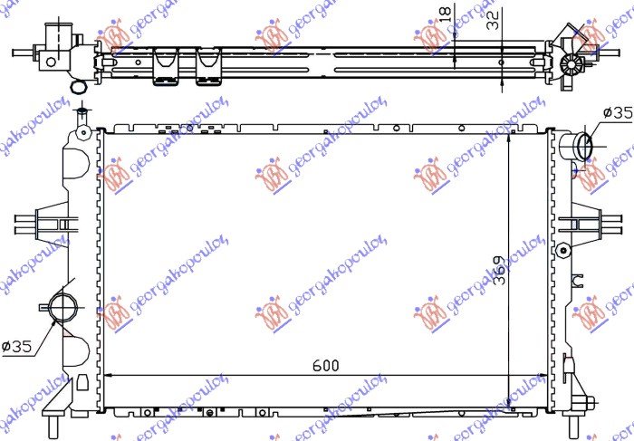 HLADNJAK MOTORA 2.0/2.2 BENZIN / 2.0/2.2 TD DIZEL (600x370) (NRF)
