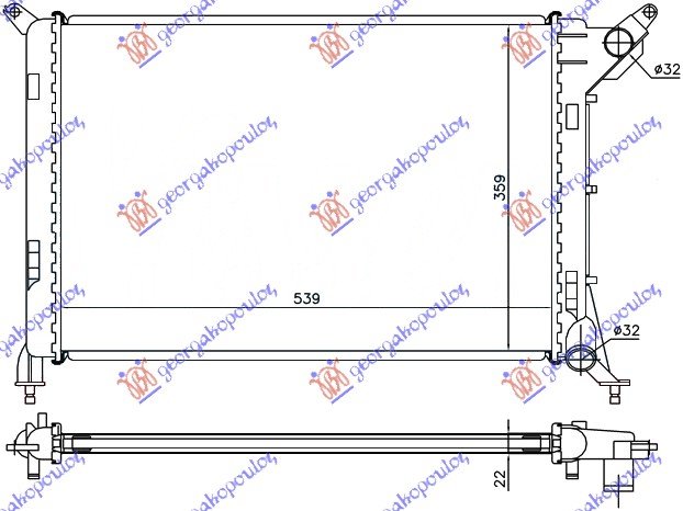 RADIATOR 1.4-1.6i16V -A/C (54x36)