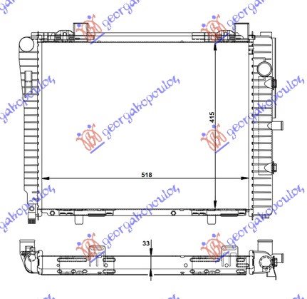 HLADNJAK MOTORA 2.0/2.3 KOMPRESSOR (MAN/AUTO) (+/-AC) (52x42) -00