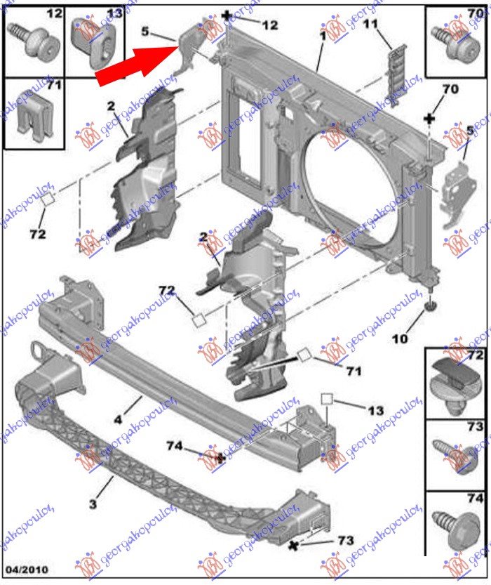 RADIATOR SUPPORT SIDE BRACKET STEEL