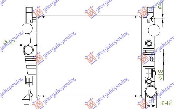 RADIATOR 4.3-5.0  (64x47,2x42) AUTO