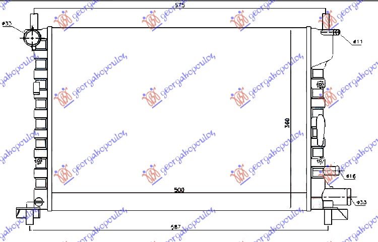 HLADNJAK MOTORA 1.2/1.3/1.4/1.6/1.7V (+AC) (52x37.8) (NRF)