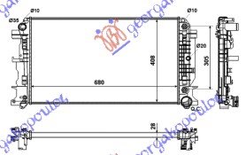 RADIATOR 00- CDI MAN. +/- A/C (68x40,8)