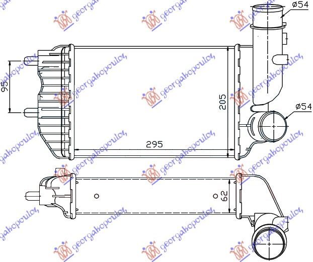 RADIAT INTERCOOLER TURBO DSL(295x202x60)