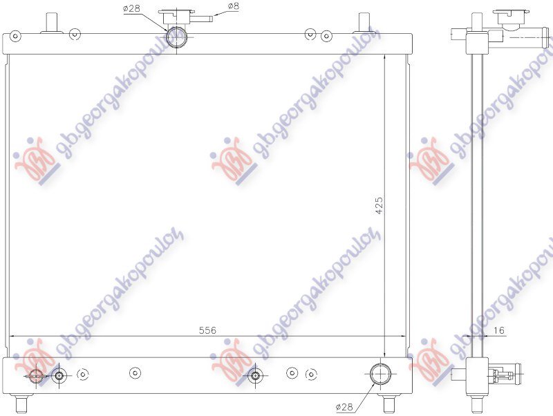 HLADNJAK MOTORA 1.5i 16V (MAN/AUTO) (42.5x55.5) (VALEO)