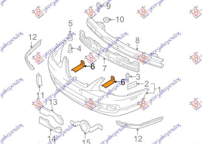 FRONT BUMPER SIDE STAY (O)