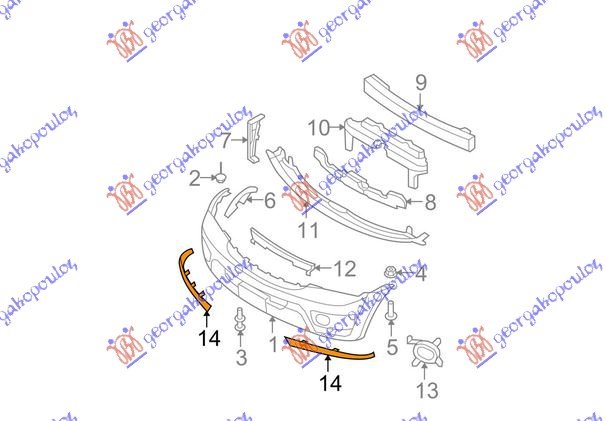 FRONT BUMPER SPOILER 06- (O)