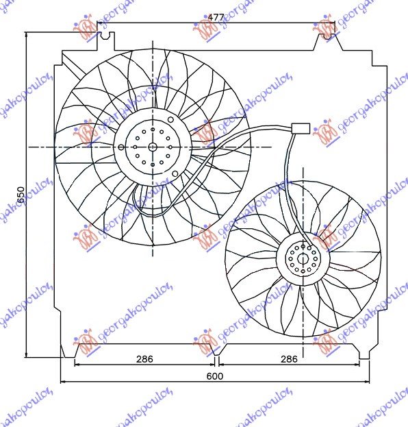 COOL. FAN ASSY (DBL) PET-DSL (T.HALLA)