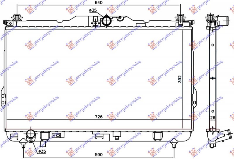 RAD. 2.0 CRDI +/-A/C .TUBE 8MM (ENG.)