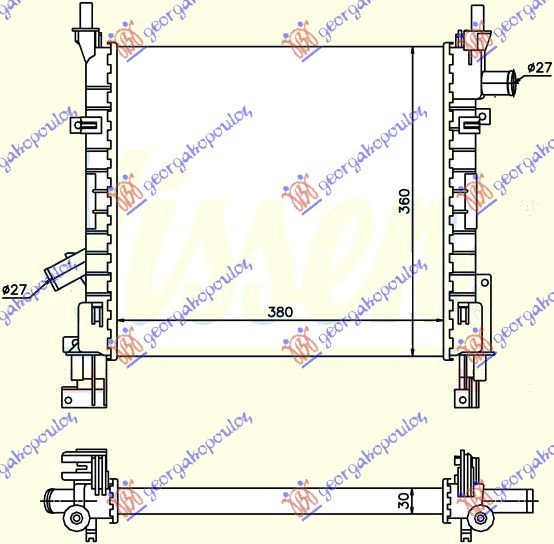 RADIATOR PETROL +AC (38x36)