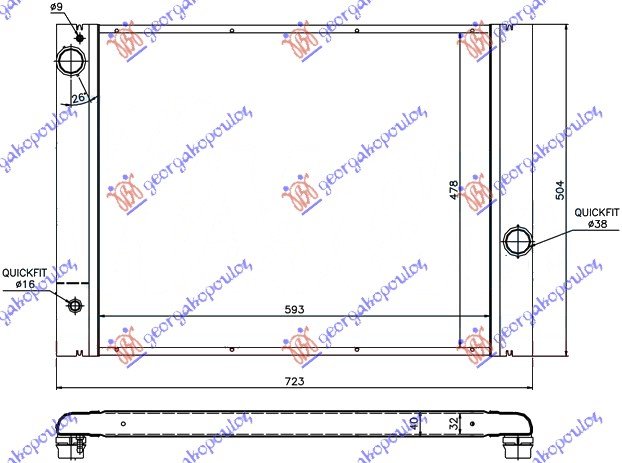 RADIATOR ALL MOD. PETR. A/T (62x49)