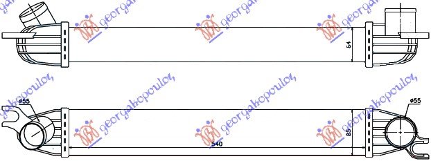 HLAD INTERC. 1.6i-16VS-1.6TD(54x8.5x6.4)