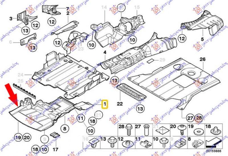 UNDER ENGINE COVER PLASTIC (RR PART)