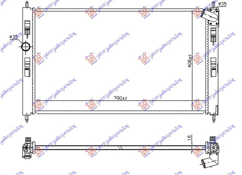 RADIATOR 1.6-1.8 16v PETROL 14- (700x410