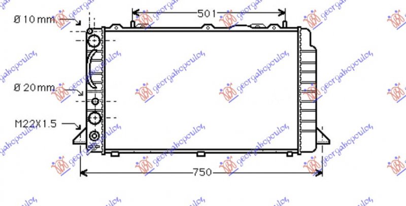 RADIATOR1.6-2.0BENZ-1.9TDi(59.6x35.8x44)