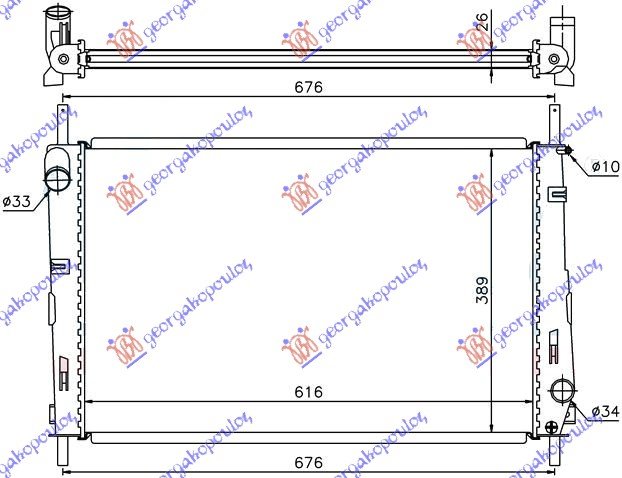 RADIATOR 2,5 i -24V PETROL +A/C (62x39,5