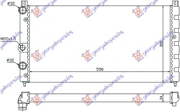 RADIATOR 1.6i 8V-1,9D (59x32)