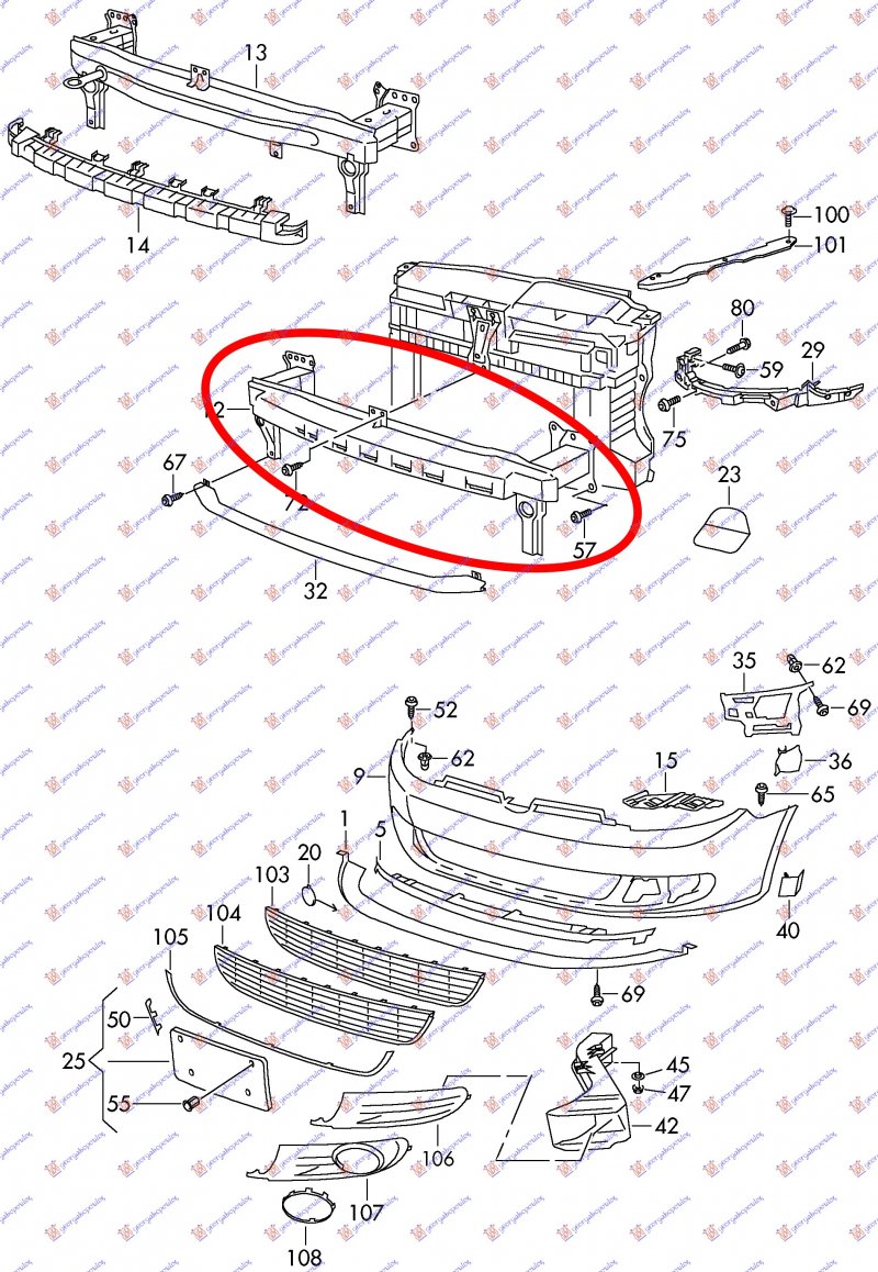 FRONT BUMPER REINFORCEMENT GTI