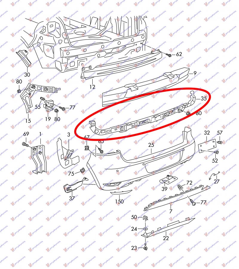 REAR BUMPER REINFORCEMENT UPPER