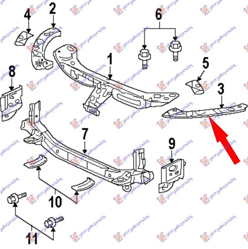 HEAD LAMP PANEL STEEL UPPER