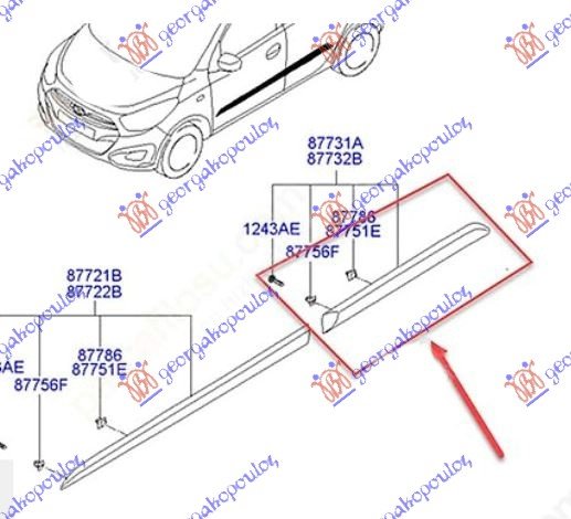 REAR DOOR MOULDING (O)