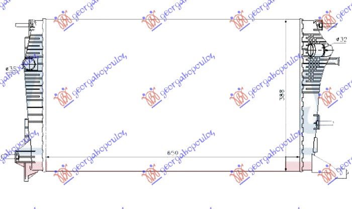 HLADNJAK MOTORA 2.0 16V TCE BENZIN / 1.9/2.0 dCi DIZEL (650x390x26) (NRF)