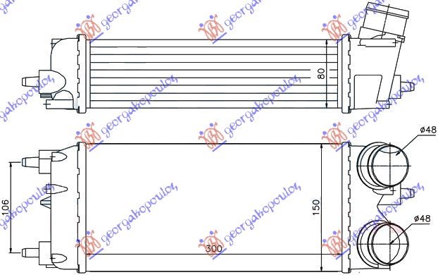 RAD. INTERC.1.4-1.6TDCi (300x150x80)