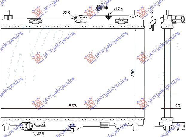 RADIATOR 1.4-1.6 TDCI MANUAL +/- A/C (56