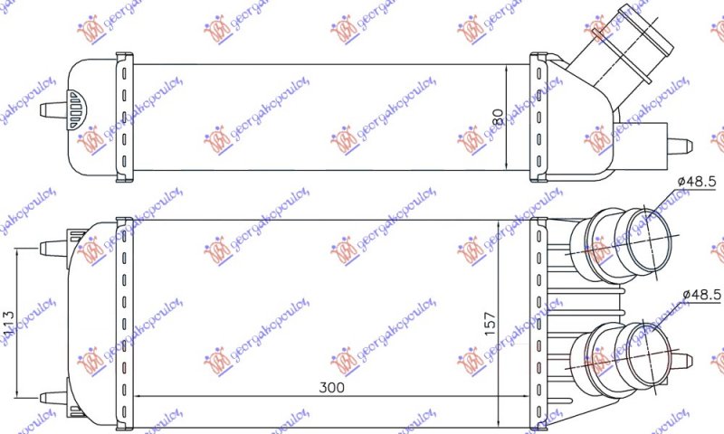 RAD. INTERC. 1.6HDi DSL (300x155x80)