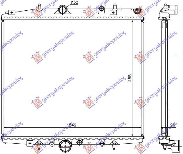 RADIATOR 2,0i-16V-2,0-2,2 JTD (46,5x56,3