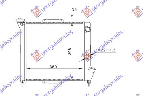 RADIATOR PETROL -A/C (36x39,3x2,2)