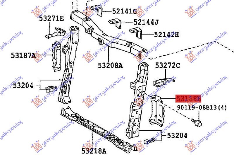 RADIATOR SUPPORT BRACKET STEEL