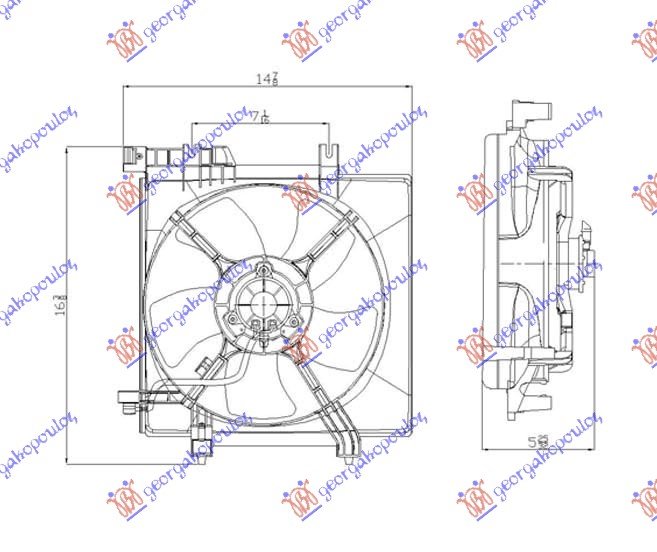 RADIATOR FAN ASSY  W/O TURBO PETR