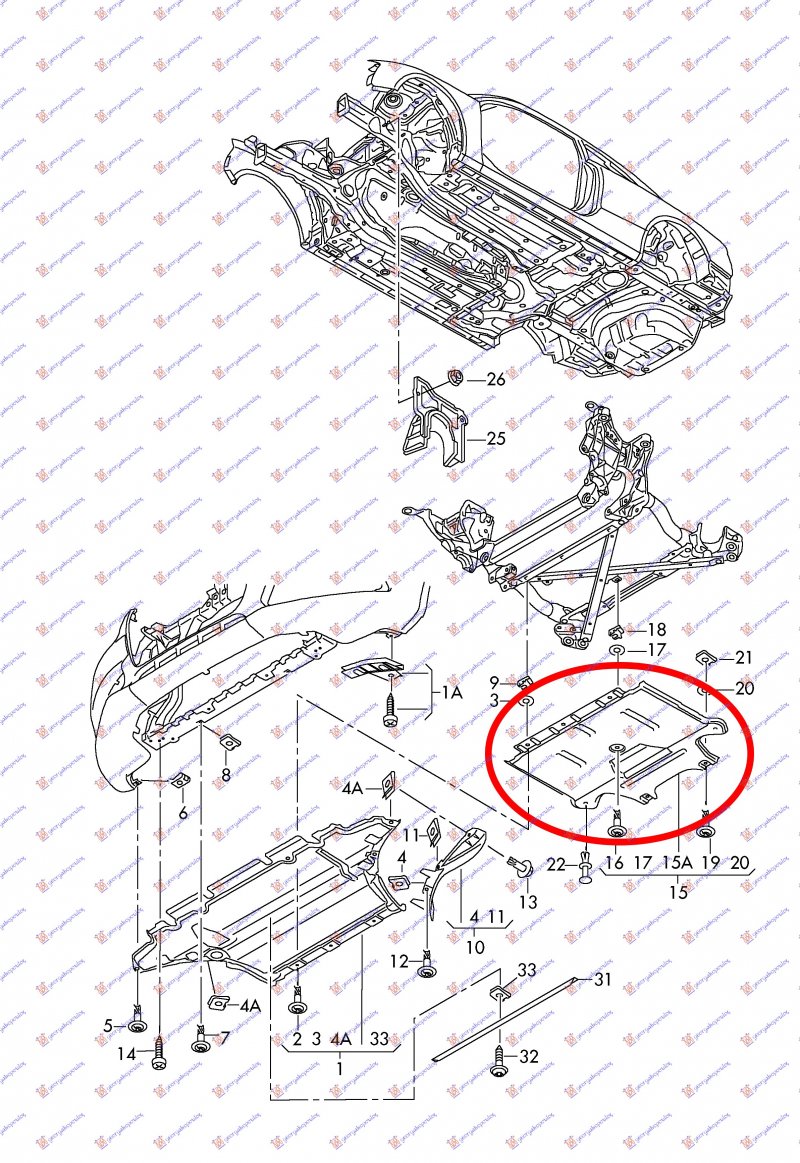 UNDER ENGINE COVER PLASTIC (REAR PART)