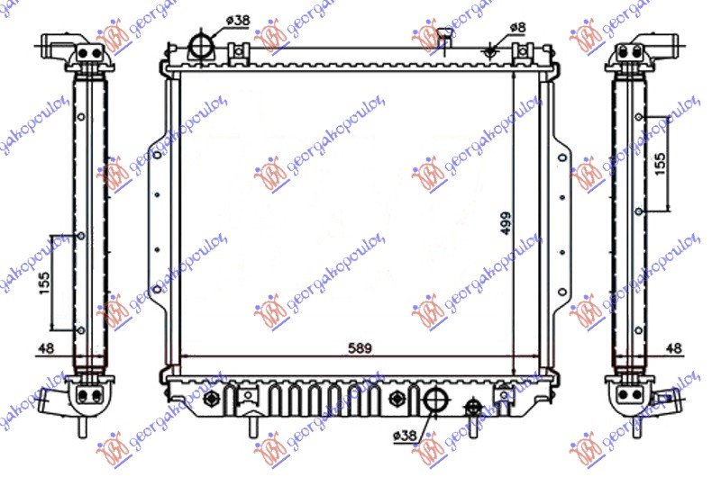 RADIATOR 2.7 CRD DIZ AUT. (500x588x48)