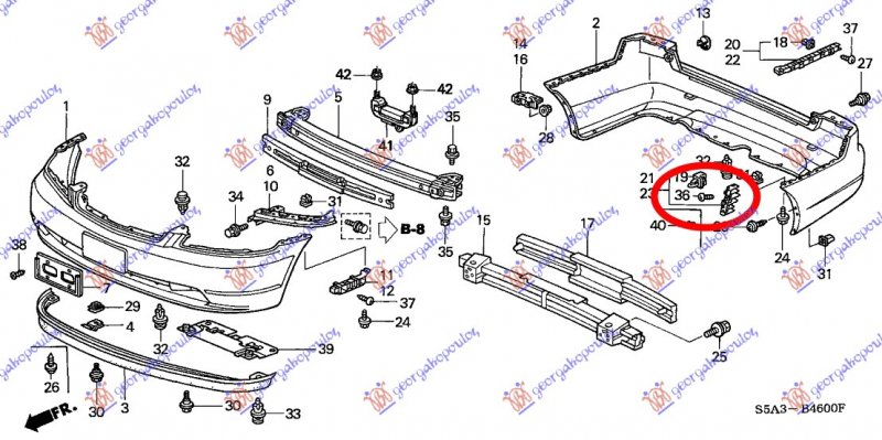 RR. BUMPER BRACKET SIDE PLASTIC
