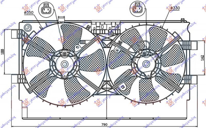 COOLING FAN ASSY COMPL. (DOUBLE) PETR