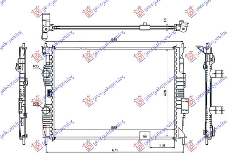 RADIATOR 2.0i 16V +/- A/C (59x45)