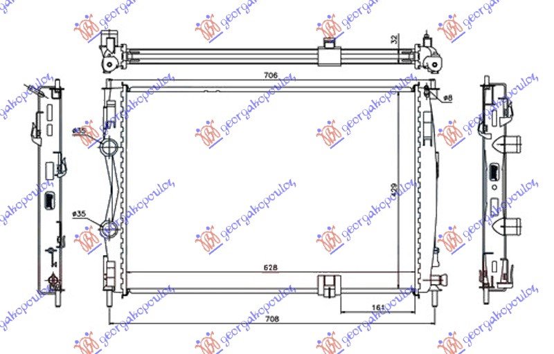 RADIATOR 2,0 DCi (63x44,5x34)