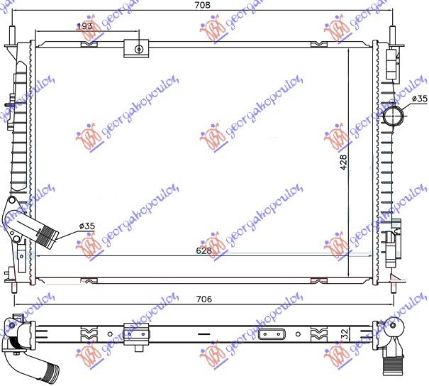 RADIATOR 1.6 DCi (62.8x42.8x32)