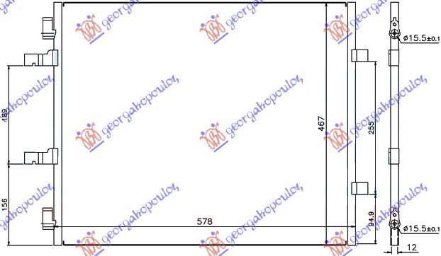 CONDENSER 2.0 CDTi (55x46) TUBE LEFT