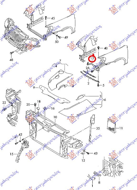 HEAD L.  BRACKET PLASTIC LOWER OUTER -07